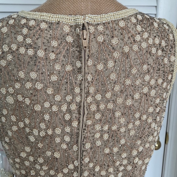 Haut Perlé Mannatt Creations En Soie Platine - Taille L, Sans Bretelles, Gris